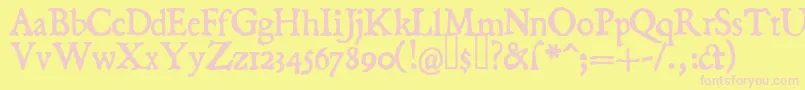 Dominica Font – Pink Fonts on Yellow Background