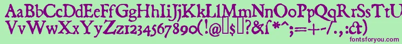 Dominica Font – Purple Fonts on Green Background