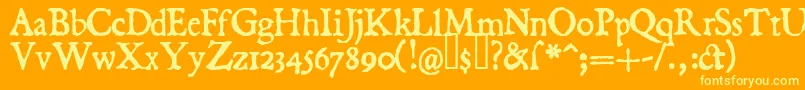 Dominica Font – Yellow Fonts on Orange Background