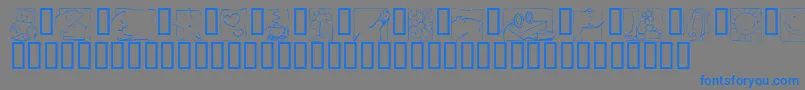 KrScraps Font – Blue Fonts on Gray Background