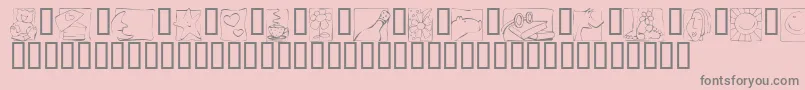 Saiba mais sobre a fonte KrScraps Fonte KrScraps – fontes cinzas em um fundo rosa
