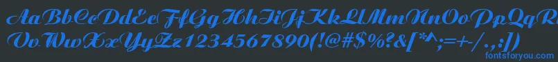 AngsbycRegular-fontti – siniset fontit mustalla taustalla