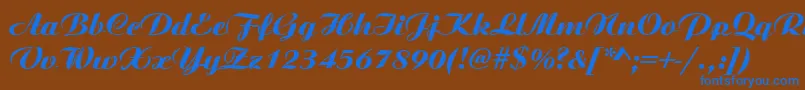 フォントAngsbycRegular – 茶色の背景に青い文字