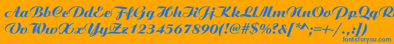 フォントAngsbycRegular – オレンジの背景に青い文字