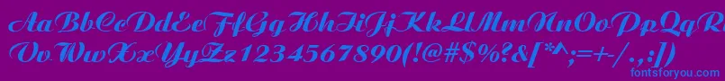 フォントAngsbycRegular – 紫色の背景に青い文字