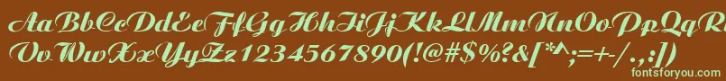 AngsbycRegular Font – Green Fonts on Brown Background