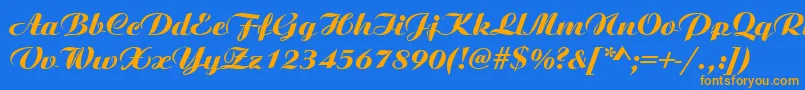 AngsbycRegular Font – Orange Fonts on Blue Background