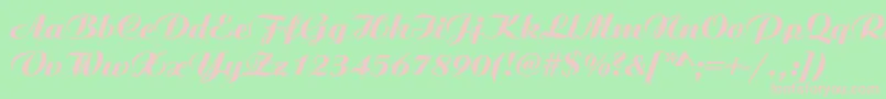 AngsbycRegular Font – Pink Fonts on Green Background