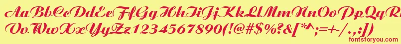 AngsbycRegular Font – Red Fonts on Yellow Background