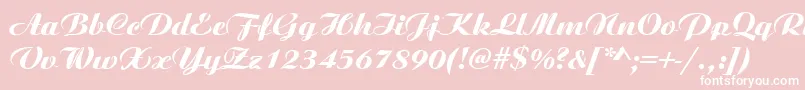 AngsbycRegular-fontti – valkoiset fontit vaaleanpunaisella taustalla