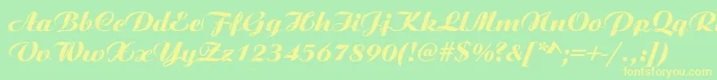 AngsbycRegular Font – Yellow Fonts on Green Background