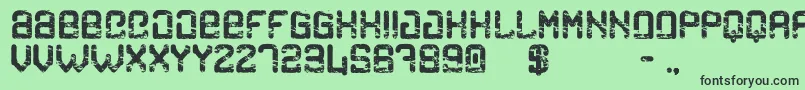 CargoEroded Font – Black Fonts on Green Background