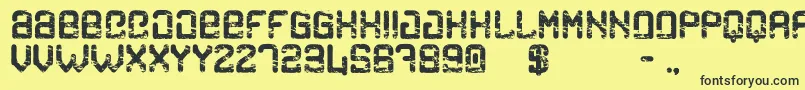 CargoEroded Font – Black Fonts on Yellow Background