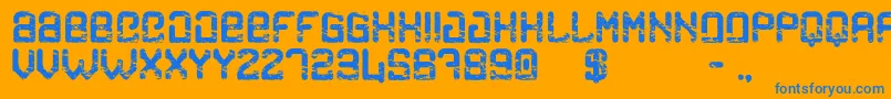 CargoEroded Font – Blue Fonts on Orange Background