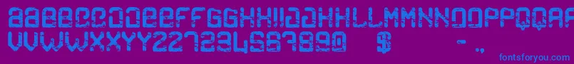 CargoEroded Font – Blue Fonts on Purple Background