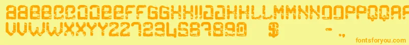 CargoEroded Font – Orange Fonts on Yellow Background