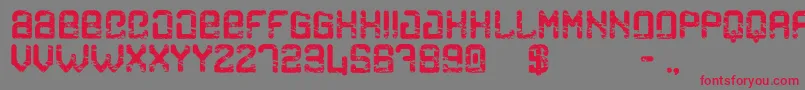 CargoEroded Font – Red Fonts on Gray Background