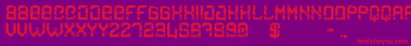 CargoEroded Font – Red Fonts on Purple Background