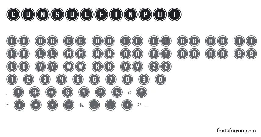 Schriftart ConsoleInput – Alphabet, Zahlen, spezielle Symbole