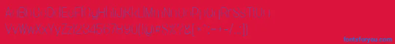 Vacersansthinpersonal-Schriftart – Blaue Schriften auf rotem Hintergrund