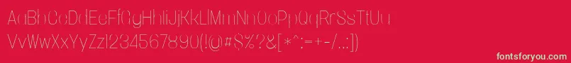 Vacersansthinpersonal-Schriftart – Grüne Schriften auf rotem Hintergrund