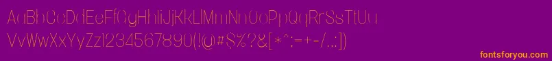 Vacersansthinpersonal-Schriftart – Orangefarbene Schriften auf violettem Hintergrund