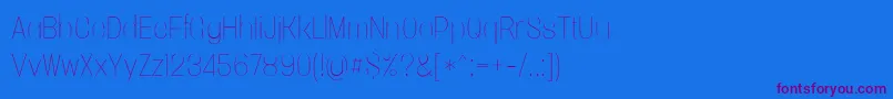 Vacersansthinpersonal-Schriftart – Violette Schriften auf blauem Hintergrund