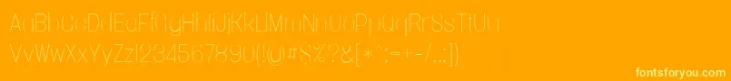 Czcionka Vacersansthinpersonal – żółte czcionki na pomarańczowym tle