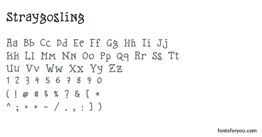 Schriftart Straygosling – Alphabet, Zahlen, spezielle Symbole