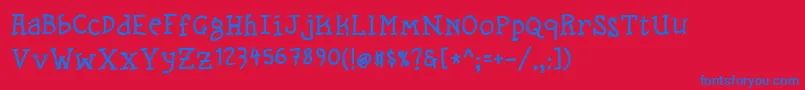 Straygosling Font – Blue Fonts on Red Background