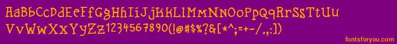 Straygosling Font – Orange Fonts on Purple Background
