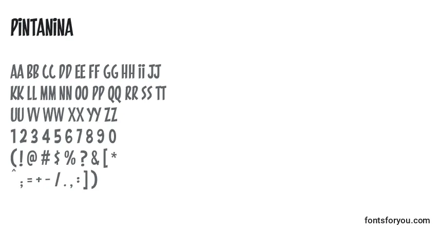 Шрифт Pintanina – алфавит, цифры, специальные символы