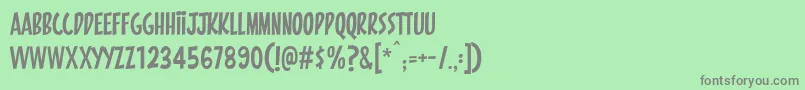 フォントPintanina – 緑の背景に灰色の文字