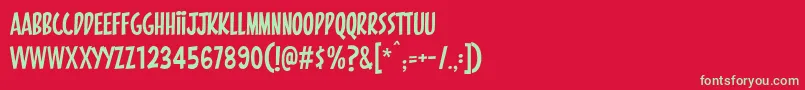 Pintanina Font – Green Fonts on Red Background