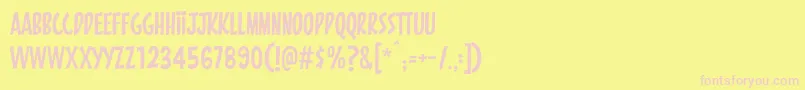 Pintanina Font – Pink Fonts on Yellow Background