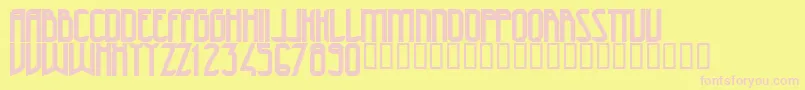 47Bold-fontti – vaaleanpunaiset fontit keltaisella taustalla