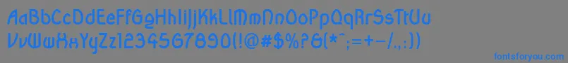 フォントWandaBold – 灰色の背景に青い文字