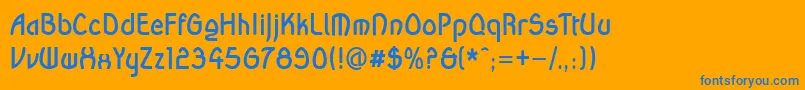 フォントWandaBold – オレンジの背景に青い文字