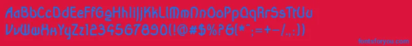 WandaBold Font – Blue Fonts on Red Background