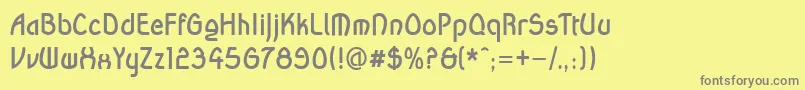 フォントWandaBold – 黄色の背景に灰色の文字