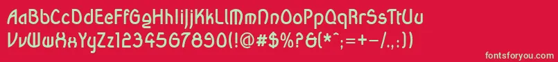 WandaBold Font – Green Fonts on Red Background