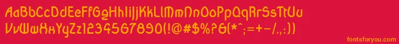 WandaBold Font – Orange Fonts on Red Background