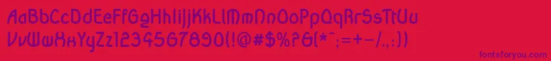 WandaBold Font – Purple Fonts on Red Background