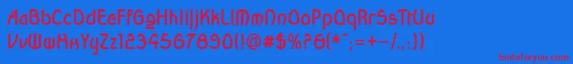 WandaBold Font – Red Fonts on Blue Background