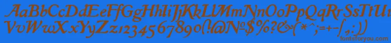 IslaRegular Font – Brown Fonts on Blue Background