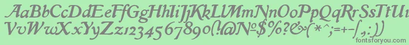 フォントIslaRegular – 緑の背景に灰色の文字