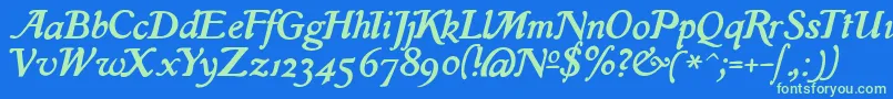 IslaRegular Font – Green Fonts on Blue Background
