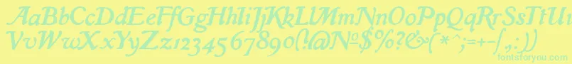 IslaRegular Font – Green Fonts on Yellow Background