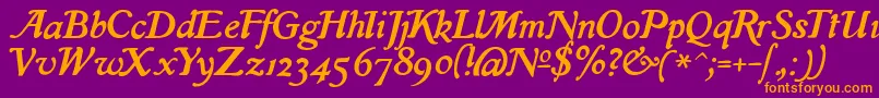 IslaRegular Font – Orange Fonts on Purple Background