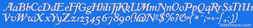 IslaRegular Font – Pink Fonts on Blue Background